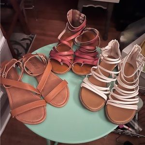 Lot of 3 size 10 strappy sandals